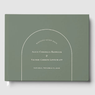 Livre D'or Mariage vert simple Boho Arch Sage