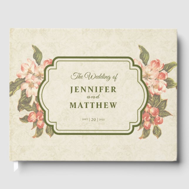 Livre D'or Mariage vintage Apple Blossom (Recto)