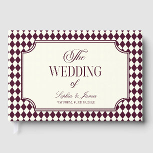 Livre D'or Mariage Vintage Ivoire Vin Argent Ancien Luxe