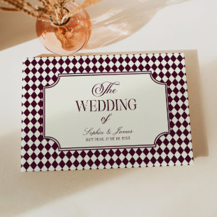 Livre D'or Mariage Vintage Ivoire Vin Argent Ancien Luxe