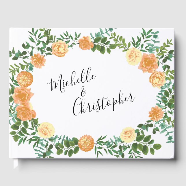 Livre D'or Mariage Vintage Rose Pêche (Recto)