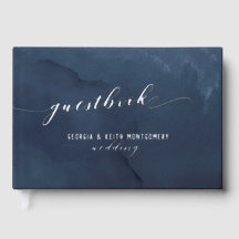 Marine Aquarelle Argent Script Mariage élégant