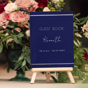 Livre d'or marine bleu minimaliste