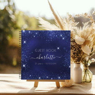 Livre d'or marine bleu parties scintillant scintil