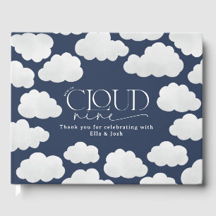Livre D'or Marine Blue Cloud Neuf Baby shower Moderne Minimal