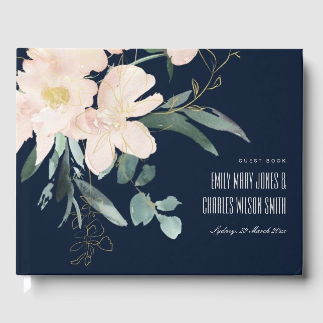 LIVRE D'OR MARINE BLUSH GOLD BUNCH CADRE MARIAGE DE COULEUR D (Recto)