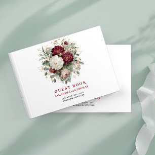 Livre d'or Marsala Floral Eucalyptus doré de desig