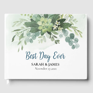 Livre D'or Meilleur Jour Jamais Succulent Mariage Floral Bota