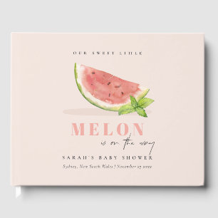 Livre D'or Mélange Notre Petit Melon Baby shower Aquarelle Bl