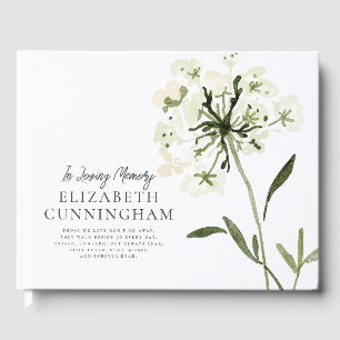 Livre D'or Mémorial Aquarelle Fleur Botaniques Élégant Chic