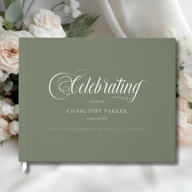 Livre D'or  Memorial "Celebrating life of"   Green Guest Book (Memorial "In Loving memory" Green Guest Book)