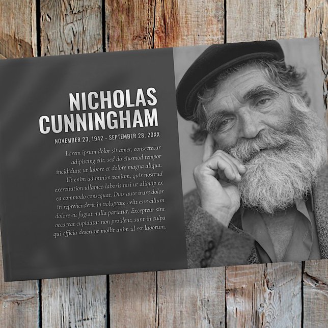 Livre D'or Mémorial de filtre noir blanc photo simple (Créateur téléchargé)