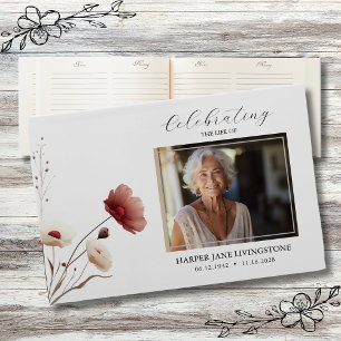 Livre D'or Mémorial des funérailles florales du Pavot rose