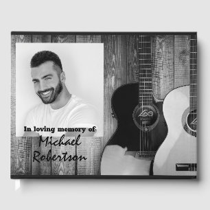 Livre D'or Mémorial des guitares électriques noires et blanch