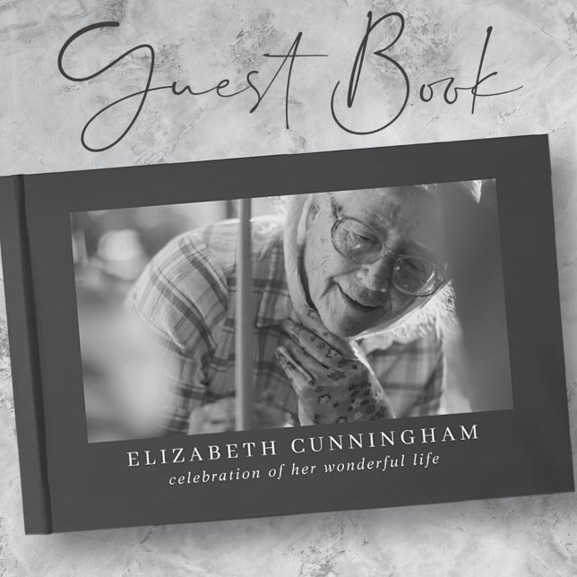 Livre D'or Mémorial Élégant Moderne Simple Personnalisé Deux  (Créateur téléchargé)