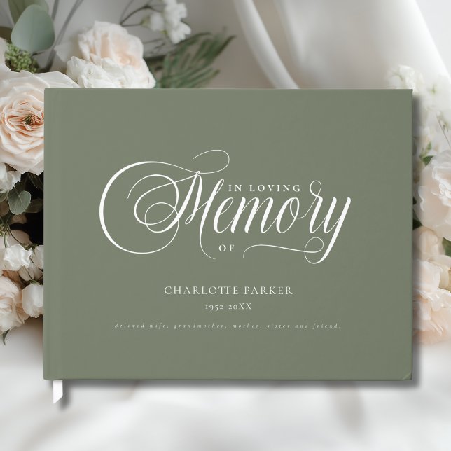 Livre D'or Memorial "In Loving memory"  Green (Memorial "In Loving memory" Green Guest Book)