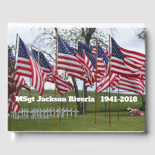 Livre D'or Mémorial militaire des drapeaux et croix américain