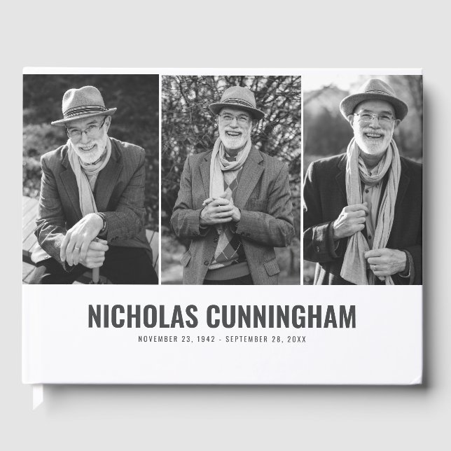 Livre D'or Memorial Modern Trois photos (Recto)