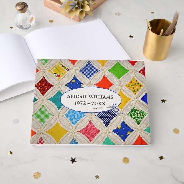 Livre D'or Memorial Service Cathedral Window Quilt Pattern  (Recto ouvert)