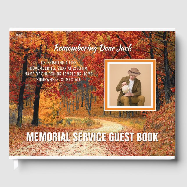 Livre D'or Memorial Service Fall Forest Automne Ajouter votre (Recto)
