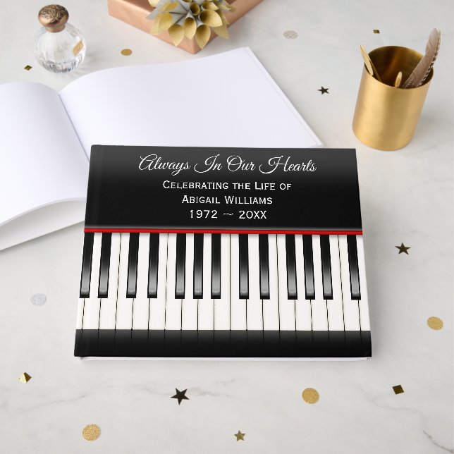 Livre D'or Memorial Service Piano Keyboard  (Recto ouvert)