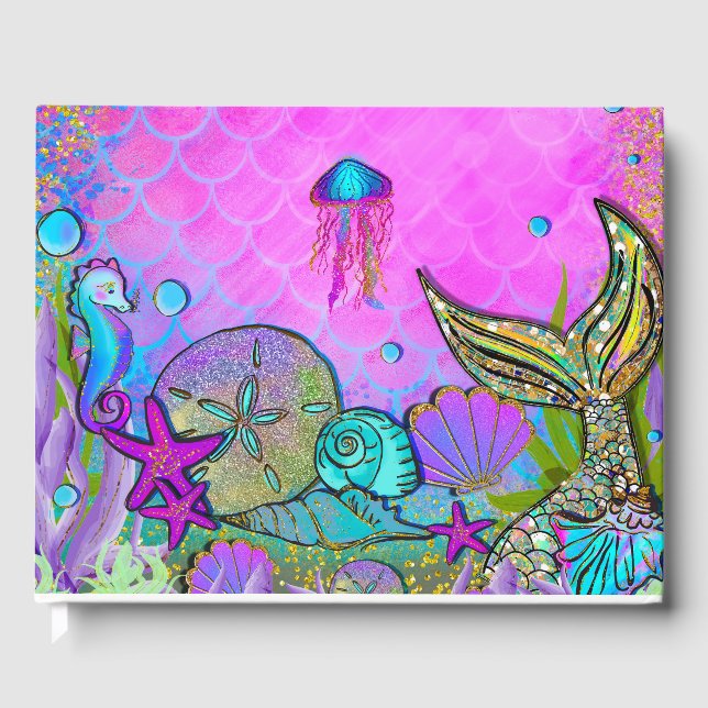 Livre D'or Mermaiers & Sea Shells Pink Sparkly Party (Recto)