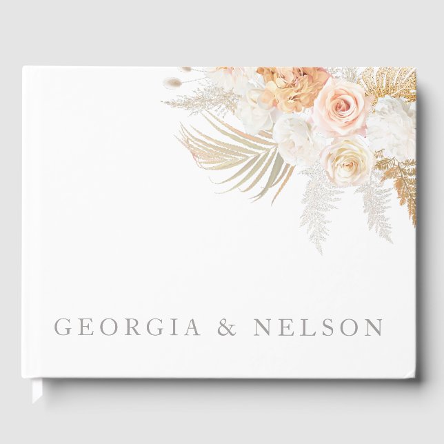 Livre D'or Merveilleux Blush Gold & Ivory Floral Mariage (Recto)