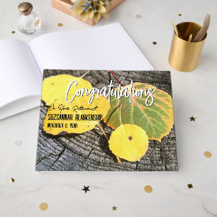 Livre D'or Messages de retrait photo Feuille de Aspen Automne