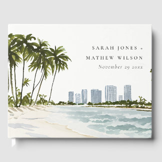 Livre D'or Miami Florida Aquarelle Palm Mariage paysage