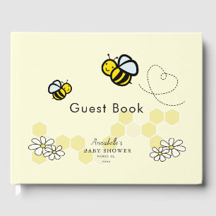 Livre D'or Miel / Bumble Bees & Daisies Baby shower Jaune