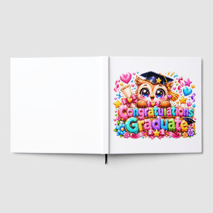 Livre D'or Mignon Kawaii Félicitations Diplômé Hibou Pastel P