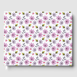 Livre D'or Mignon motif floral abeille esthétique Cottagecore