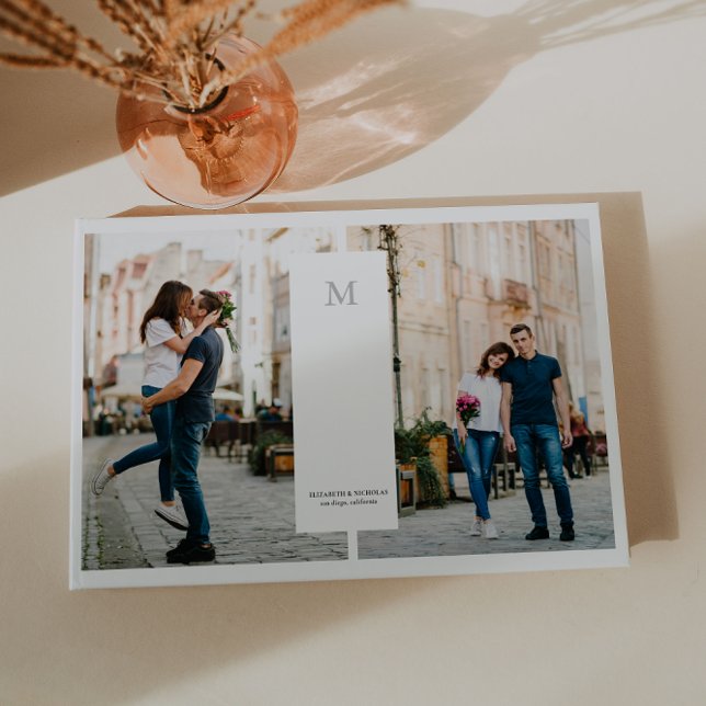 Livre D'or Minimal moderne | 3 Mariage de monogramme photo (Créateur téléchargé)