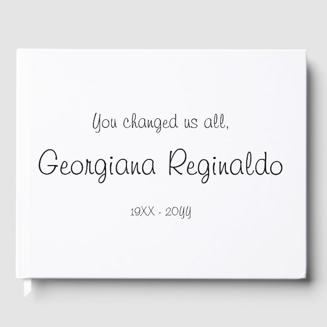 Livre d'or Minimalist Condolences (Recto)