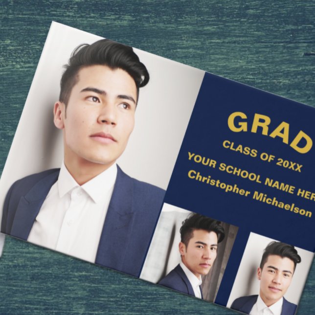 Livre D'or Minimalist Typography 3 Photo Graduation (Créateur téléchargé)