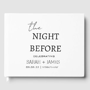 Livre D'or Minimaliste blanc la nuit avant Mariage