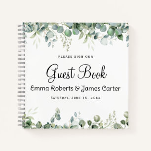 Livre d'or minimaliste de verdure moderne