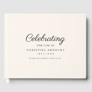 Livre D'or Minimaliste et élégant "Célébration de la vie" Bei
