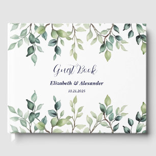 Livre D'or Minimaliste Simple Joli feuille branches mariage