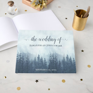 Livre D'or Misty Blue Mountains & Pines Rustic Mariage