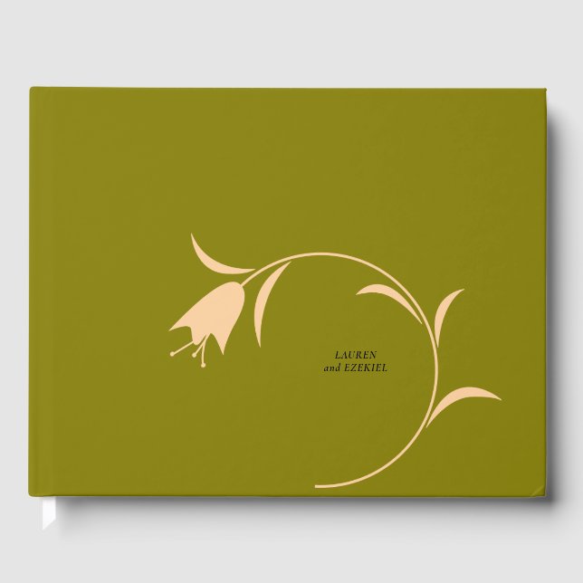 LIVRE D'OR MOD PEACH & OLIVE TULIP MARIAGE (Recto)