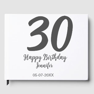 Livre D'or modèle noir 30e anniversaire ajouter nom date anné