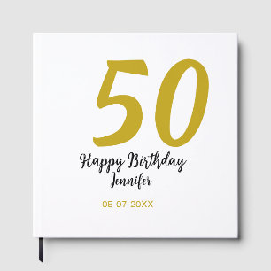 Livre D'or modèle noir 50e anniversaire ajouter nom date anné
