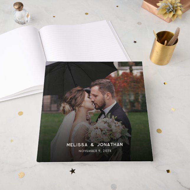 Livre D'or Modern 1 Photo Wedding (Recto ouvert)
