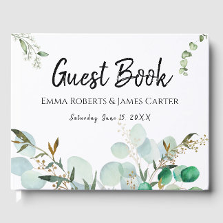 Livre D'or Modern Elegant White Guest Book