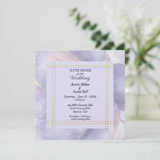 Livre D'or Modern Minimalist Gold and Purple Wedding 