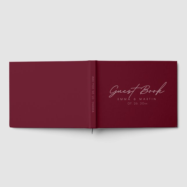 Livre D'or Modern & Minimalist Maroon Script  Wedding (Complet)