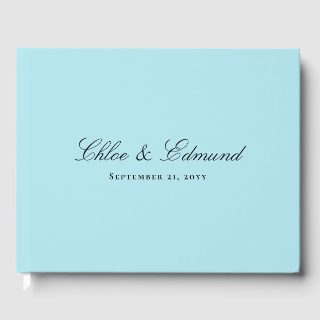 Livre D'or Modern Minimalist Powder Blue Wedding (Recto)
