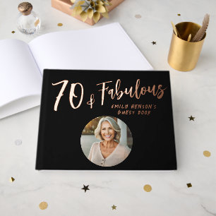 Livre D'or Moderne 70 ans et Fabuleuse Photo Anniversaire 70