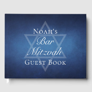 Livre D'or Moderne Bar Mitzvah Party Blue Star de David Custo